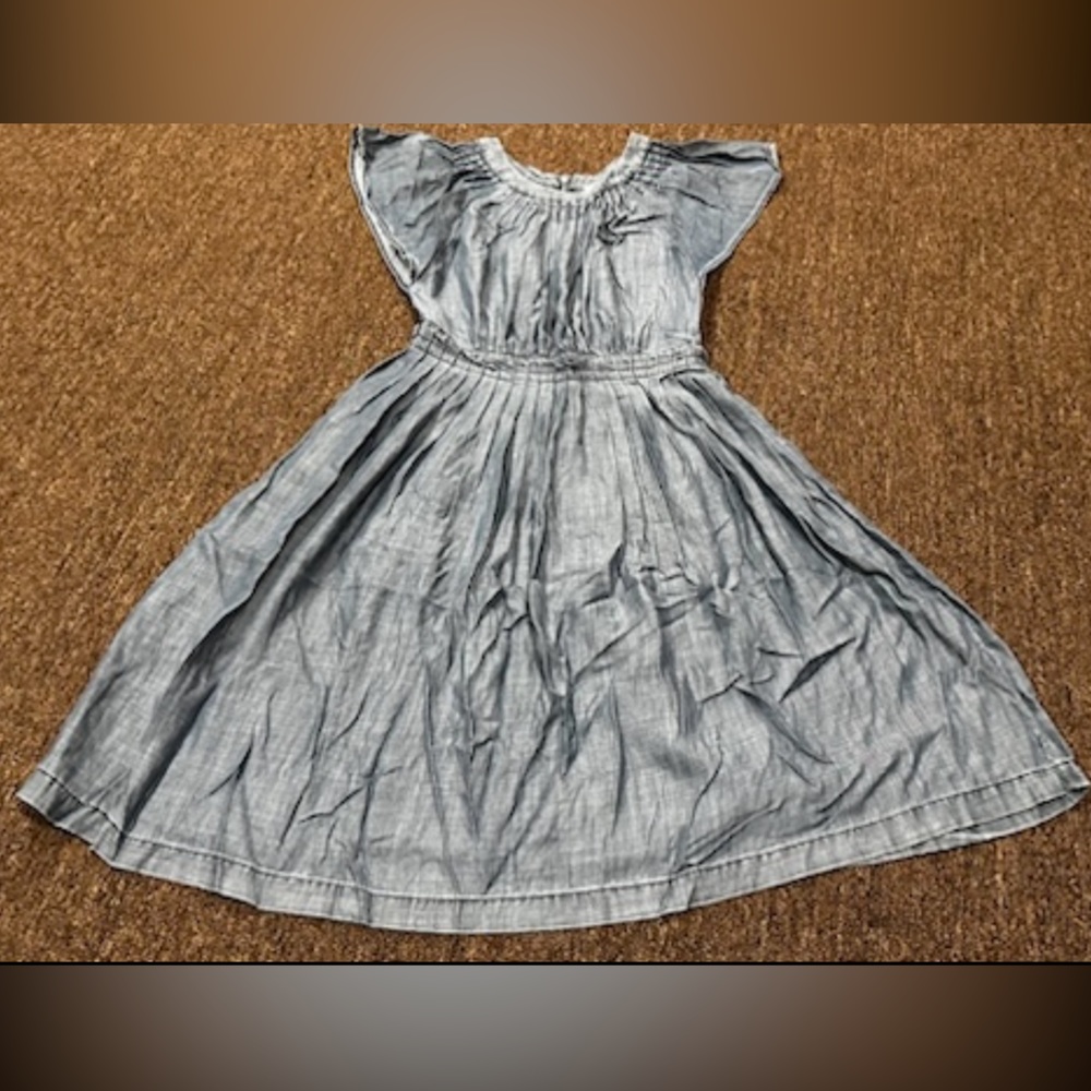 Current Air Anthropologie blue Boho Dress Small V Neck Prarie Lined EUC